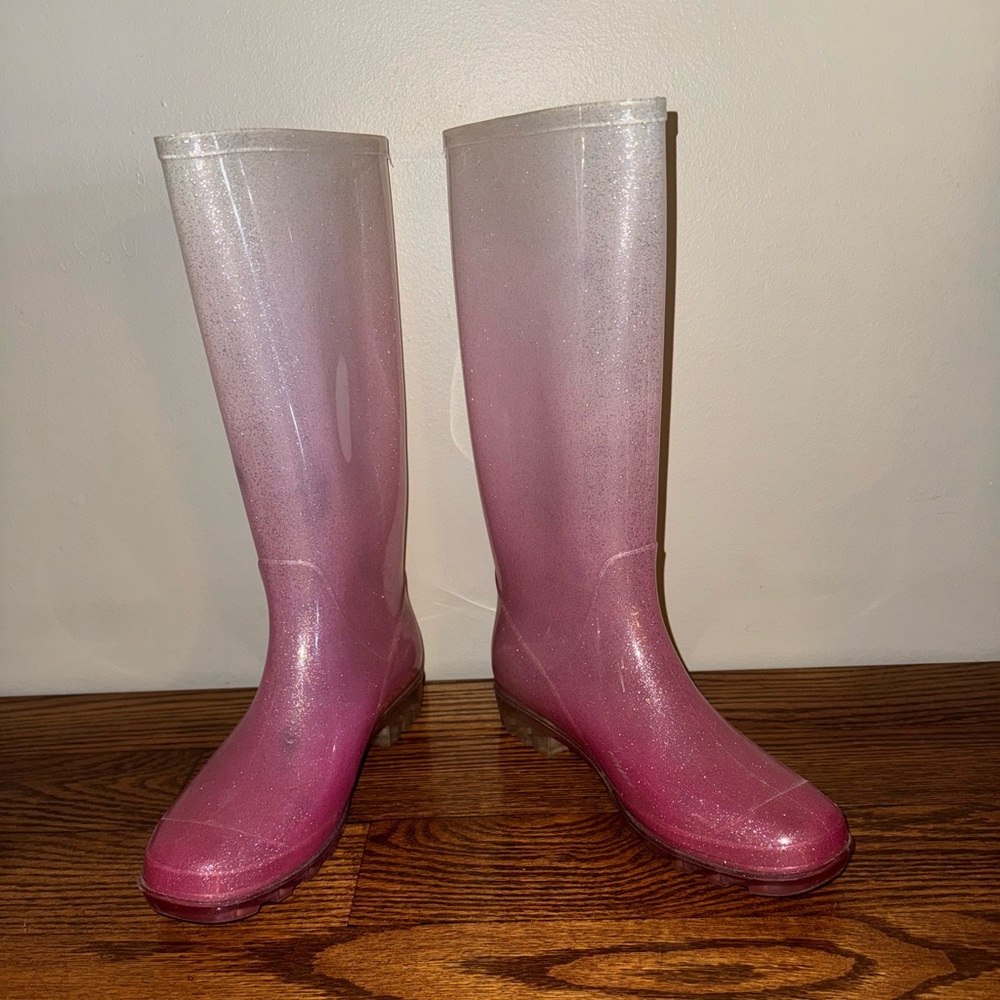 Pink Glitter Women's Rain Boots